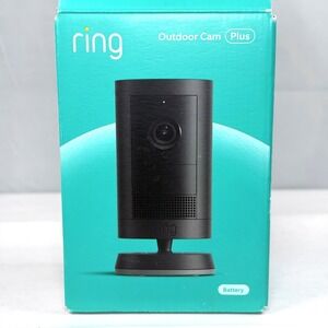 Ring Outdoor Cam Plus Plug-In Security Camera 2K Video Color Night Vision – New